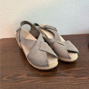 Sandgrens Swedish High Heel Wooden Clog Sandals